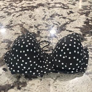 Adore Me Black and White Polka Dot Bra